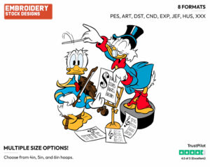 Scrooge, Donald Duck - Ducktales - Classic - TV Shows - Disney Embroidery Design in 3 sizes & 8 formats