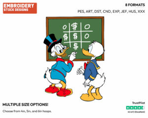 Scrooge, Donald Duck - Ducktales - Classic - TV Shows - Disney Embroidery Design in 3 sizes & 8 formats
