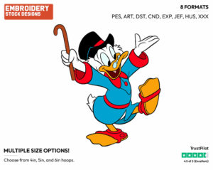 Scrooge Mcduck - Ducktales - Classic - TV Shows - Disney Embroidery Design in 3 sizes & 8 formats