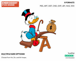 Scrooge On Teeter-Totter - Ducktales - Classic - TV Shows - Disney Embroidery Design in 3 sizes & 8 formats