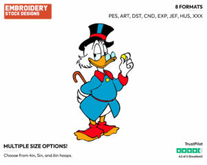 Scrooge - Ducktales - Classic - TV Shows - Disney Embroidery Design in 3 sizes & 8 formats