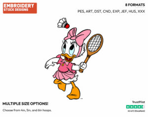 Webbigail Playing Tennis - Ducktales - Classic - TV Shows - Disney Embroidery Design in 3 sizes & 8 formats