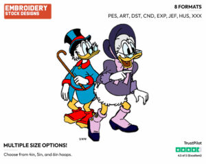 Grandma Duck, Scrooge - Ducktales - Classic - TV Shows - Disney Embroidery Design in 3 sizes & 8 formats