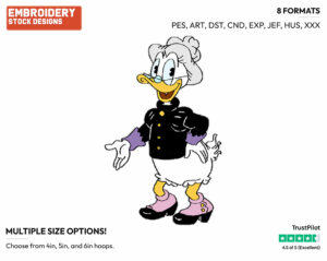 Grandma Duck - Ducktales - Classic - TV Shows - Disney Embroidery Design in 3 sizes & 8 formats