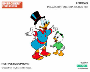 Scrooge, Louie - Ducktales - Classic - TV Shows - Disney Embroidery Design in 3 sizes & 8 formats