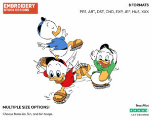 Huey, Dewey, Louie Cleaning The Floor - Ducktales - Classic - TV Shows - Disney Embroidery Design in 3 sizes & 8 formats