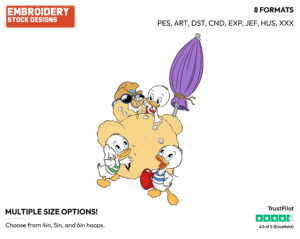 Huey, Dewey, Louie Making Snowman Out Of Sand - Ducktales - Classic - TV Shows - Disney Embroidery Design in 3 sizes & 8 formats