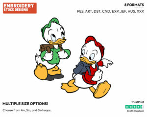 Huey, Louie - Ducktales - Classic - TV Shows - Disney Embroidery Design in 3 sizes & 8 formats