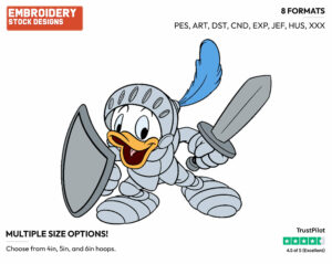 Dewey Dressed As A Knight - Ducktales - Classic - TV Shows - Disney Embroidery Design in 3 sizes & 8 formats