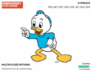 Dewey - Ducktales - Classic - TV Shows - Disney Embroidery Design in 3 sizes & 8 formats