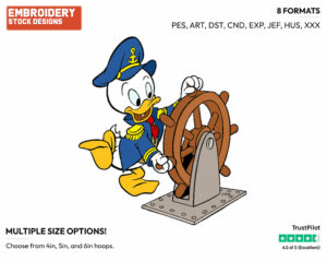 Dewey Steering Ship - Ducktales - Classic - TV Shows - Disney Embroidery Design in 3 sizes & 8 formats
