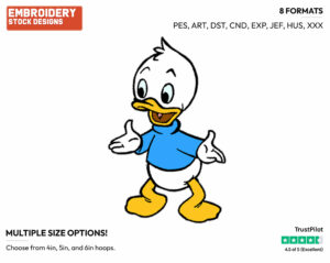 Dewey - Ducktales - Classic - TV Shows - Disney Embroidery Design in 3 sizes & 8 formats