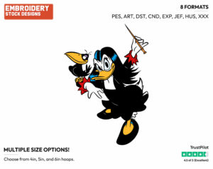 Magica De Spell And Her Pet Raven - Ducktales - Classic - TV Shows - Disney Embroidery Design in 3 sizes & 8 formats