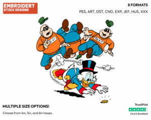 Scrooge, Beagle Boys - Ducktales - Classic - TV Shows - Disney Embroidery Design in 3 sizes & 8 formats