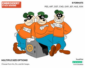 Beagle Boys - Ducktales - Classic - TV Shows - Disney Embroidery Design in 3 sizes & 8 formats