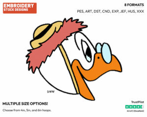 Gyro's Face - Ducktales - Classic - TV Shows - Disney Embroidery Design in 3 sizes & 8 formats