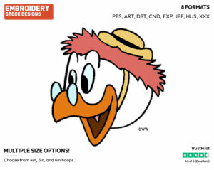 Gyro's Face - Ducktales - Classic - TV Shows - Disney Embroidery Design in 3 sizes & 8 formats