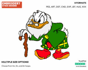 Glomgold - Ducktales - Classic - TV Shows - Disney Embroidery Design in 3 sizes & 8 formats