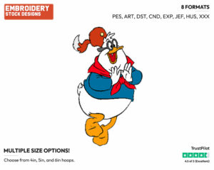 Doofus - Ducktales - Classic - TV Shows - Disney Embroidery Design in 3 sizes & 8 formats