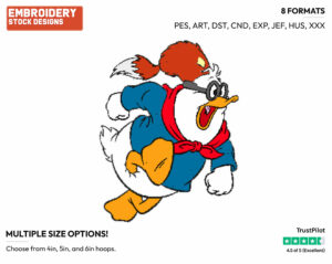 Doofus Running - Ducktales - Classic - TV Shows - Disney Embroidery Design in 3 sizes & 8 formats