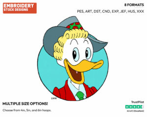 Gladstone Gander - Ducktales - Classic - TV Shows - Disney Embroidery Design in 3 sizes & 8 formats