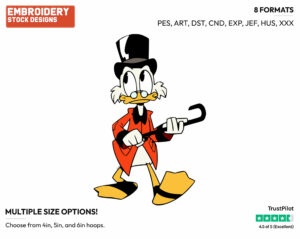 Scrooge Mcduck - Ducktales - Modern - TV Shows - Disney Embroidery Design in 3 sizes & 8 formats