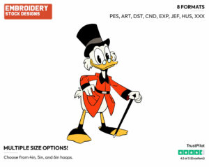 Scrooge Mcduck Posing - Ducktales - Modern - TV Shows - Disney Embroidery Design in 3 sizes & 8 formats