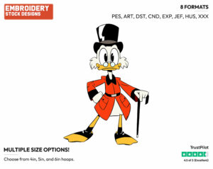 Scrooge Mcduck - Ducktales - Modern - TV Shows - Disney Embroidery Design in 3 sizes & 8 formats