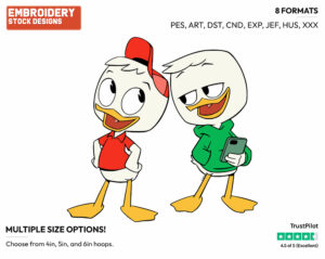 Huey, Louie On His Phone - Ducktales - Modern - TV Shows - Disney Embroidery Design in 3 sizes & 8 formats