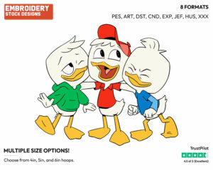 Huey, Dewey, Louie - Ducktales - Modern - TV Shows - Disney Embroidery Design in 3 sizes & 8 formats