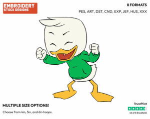 Louie Cheering - Ducktales - Modern - TV Shows - Disney Embroidery Design in 3 sizes & 8 formats