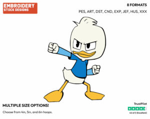 Dewey Ready For Action - Ducktales - Modern - TV Shows - Disney Embroidery Design in 3 sizes & 8 formats
