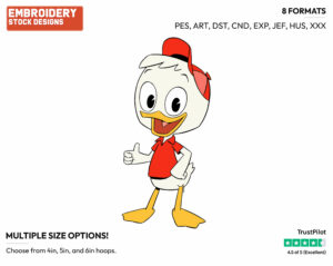 Huey - Ducktales - Modern - TV Shows - Disney Embroidery Design in 3 sizes & 8 formats