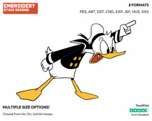 Donald Duck Yelling - Ducktales - Modern - TV Shows - Disney Embroidery Design in 3 sizes & 8 formats