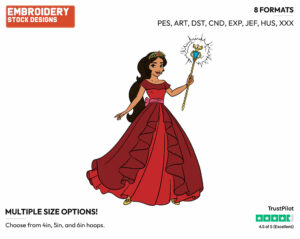 Elena, Sceptre - Elena of Avalor - TV Shows - Disney Embroidery Design in 3 sizes & 8 formats