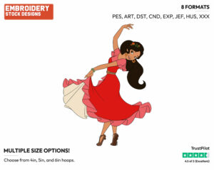Elena Dancing - Elena of Avalor - TV Shows - Disney Embroidery Design in 3 sizes & 8 formats