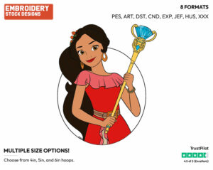 Princess Elena - Elena of Avalor - TV Shows - Disney Embroidery Design in 3 sizes & 8 formats