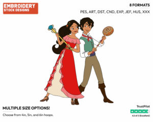 Elena, Mateo - Elena of Avalor - TV Shows - Disney Embroidery Design in 3 sizes & 8 formats