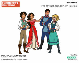 Elena, Mateo, Gabe, Naomi - Elena of Avalor - TV Shows - Disney Embroidery Design in 3 sizes & 8 formats