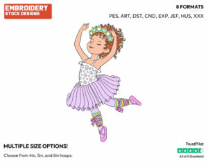 Fancy Nancy Dancing Ballet - Fancy Nancy - TV Shows - Disney Embroidery Design in 3 sizes & 8 formats