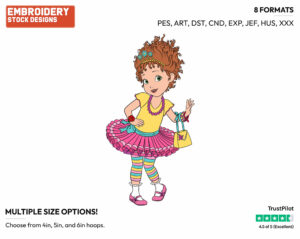 Fancy Nancy Posing - Fancy Nancy - TV Shows - Disney Embroidery Design in 3 sizes & 8 formats