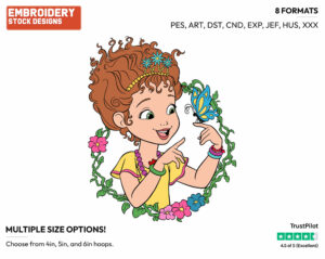 Fancy Nancy, Butterfly - Fancy Nancy - TV Shows - Disney Embroidery Design in 3 sizes & 8 formats