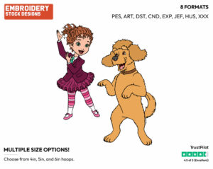 Fancy Nancy Training Frenchy - Fancy Nancy - TV Shows - Disney Embroidery Design in 3 sizes & 8 formats
