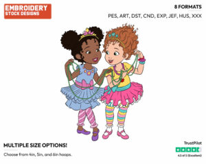 Fancy Nancy And Her Friend Bree - Fancy Nancy - TV Shows - Disney Embroidery Design in 3 sizes & 8 formats