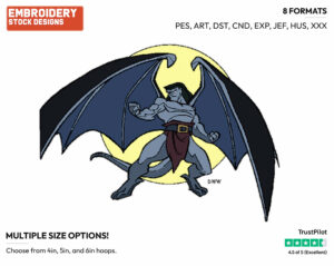Goliath - Gargoyles - TV Shows - Disney Embroidery Design in 3 sizes & 8 formats