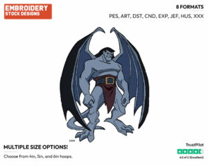 Goliath - Gargoyles - TV Shows - Disney Embroidery Design in 3 sizes & 8 formats
