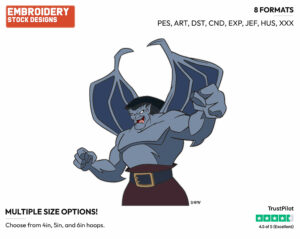 Goliath - Gargoyles - TV Shows - Disney Embroidery Design in 3 sizes & 8 formats