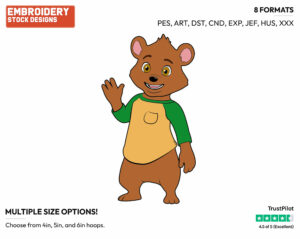Bear - Goldie and Bear - TV Shows - Disney Embroidery Design in 3 sizes & 8 formats