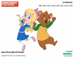 Goldie, Bear - Goldie and Bear - TV Shows - Disney Embroidery Design in 3 sizes & 8 formats