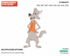 Wolf - Goldie and Bear - TV Shows - Disney Embroidery Design in 3 sizes & 8 formats